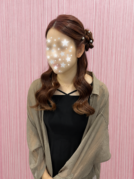 画像11672：ハーフツインリボンアレンジ・ペア｜梅田・北新地ヘアセット