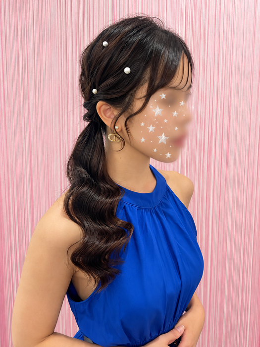 画像11679：ハーフツインリボンアレンジ・ペア｜梅田・北新地ヘアセット
