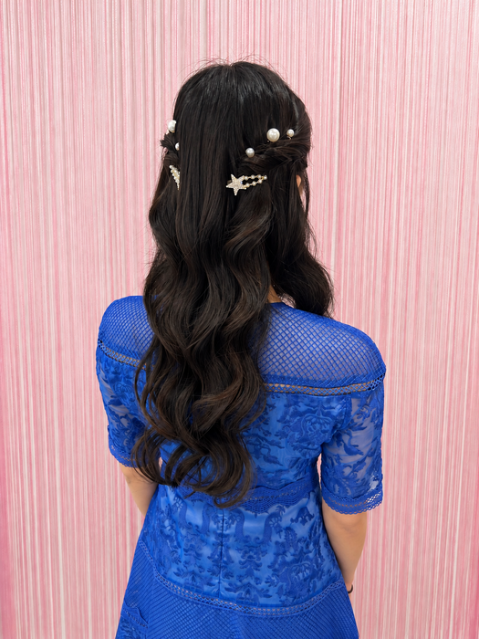 画像11689：ハーフツインリボンアレンジ・ペア｜梅田・北新地ヘアセット