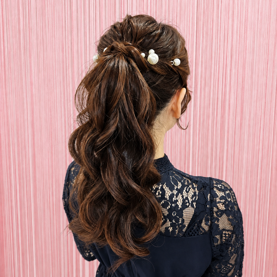 画像11692：パールポニーテール｜梅田・北新地ヘアセット
