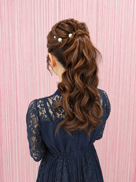 画像11693：ハーフツインリボンアレンジ・ペア｜梅田・北新地ヘアセット