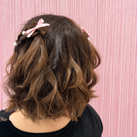画像11695：ハーフツインリボンアレンジ・ペア｜梅田・北新地ヘアセット