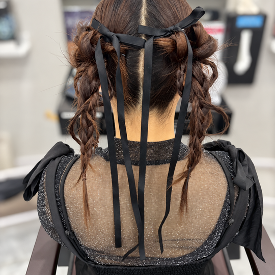 画像11701：リボンツイン玉ねぎヘア｜梅田・北新地ヘアセット