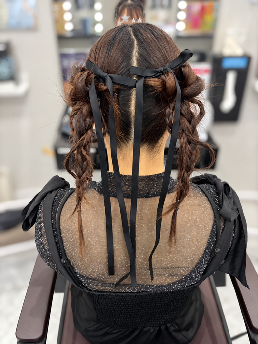 画像11701：ハーフツインリボンアレンジ・ペア｜梅田・北新地ヘアセット