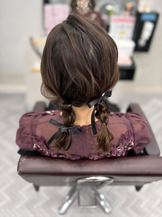 画像11703：ハーフツインリボンアレンジ・ペア｜梅田・北新地ヘアセット