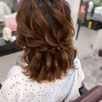 画像11718：ハーフツインリボンアレンジ・ペア｜梅田・北新地ヘアセット