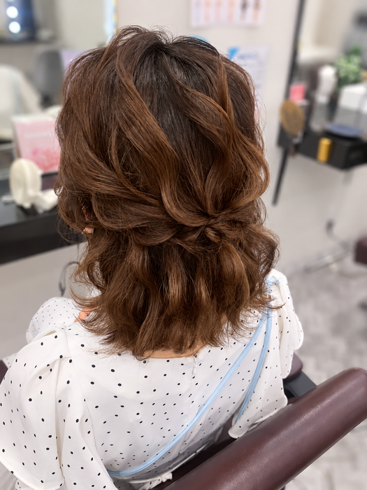画像11718：ハーフツインリボンアレンジ・ペア｜梅田・北新地ヘアセット