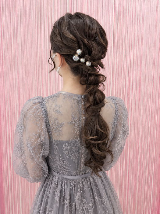 画像11722：ハーフツインリボンアレンジ・ペア｜梅田・北新地ヘアセット