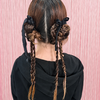 画像11734：ハーフツインリボンアレンジ・ペア｜梅田・北新地ヘアセット