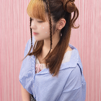 画像11744：ハーフツインリボンアレンジ・ペア｜梅田・北新地ヘアセット