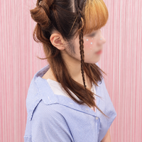 画像11745：ハーフツインリボンアレンジ・ペア｜梅田・北新地ヘアセット