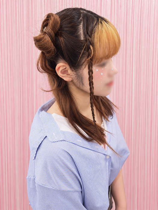画像11745：ハーフツインリボンアレンジ・ペア｜梅田・北新地ヘアセット