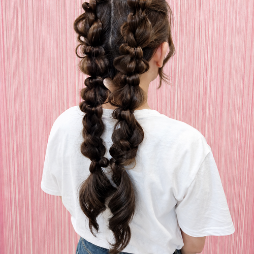 画像11749：ツイン編みおろし｜梅田・北新地ヘアセット