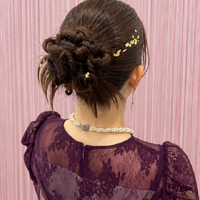 画像11754：ハーフツインリボンアレンジ・ペア｜梅田・北新地ヘアセット