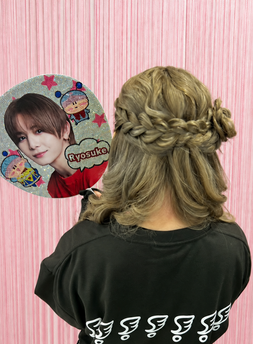 画像11758：ハーフツインリボンアレンジ・ペア｜梅田・北新地ヘアセット