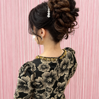 画像11759：ハーフツインリボンアレンジ・ペア｜梅田・北新地ヘアセット