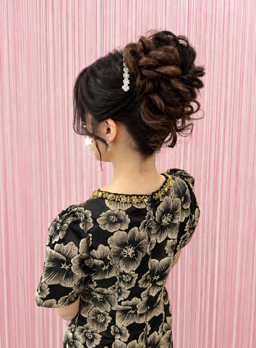 画像11759：ハーフツインリボンアレンジ・ペア｜梅田・北新地ヘアセット