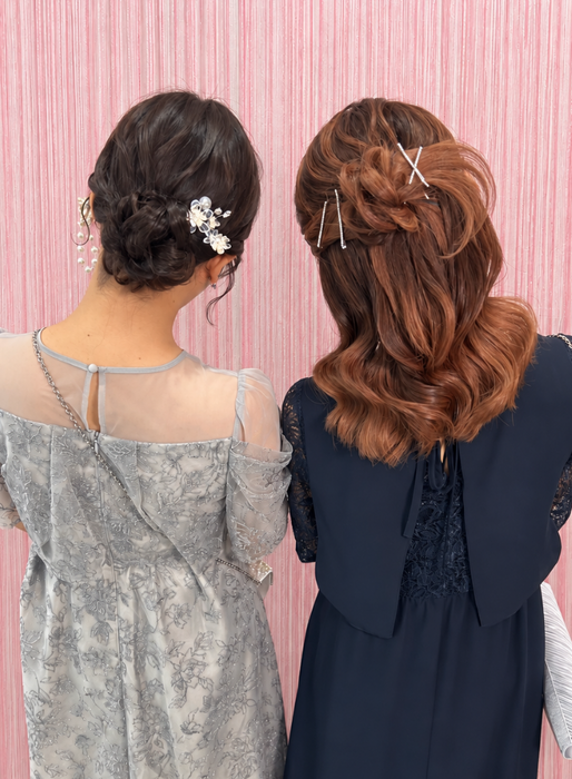 画像11762：ハーフツインリボンアレンジ・ペア｜梅田・北新地ヘアセット