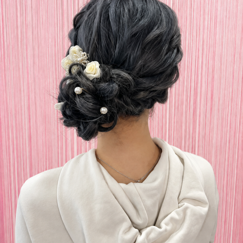 画像11816：低めシニヨン｜梅田・北新地ヘアセット