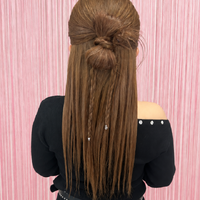 画像11959：花飾り低めシニヨン｜梅田・北新地ヘアセット